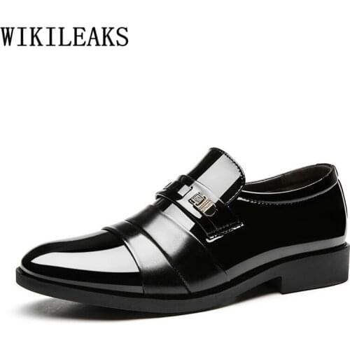 Italian Designer Shoes Men Classic Slip Dress Suit Shoes 2020 Brown Dress Luxury Loafers Men Formal Shoes Brand Plus Size Dress