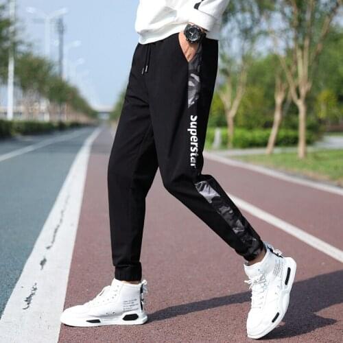 Men jogger pants thin 2020 new arrival spring and summer Korean style male ankle-length pants student quick drying n68