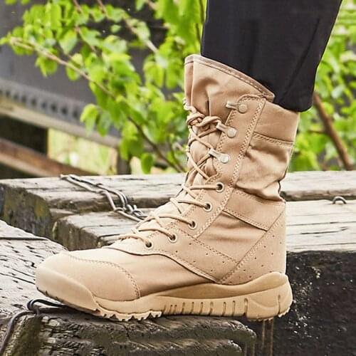 Men Outdoor Military Tactical Army Boots Light Anti kick Slow Shock Wear Resistant Non-Slip Shoes Climbing Combat Training Boots