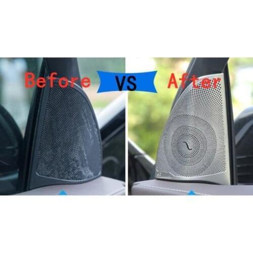 40pcs Auto Stainless Steel Accessory Car Audio Loudspeaker Cover Speakers Stickers For Mercedes Benz GLC GLC300 GLC200 GLC260