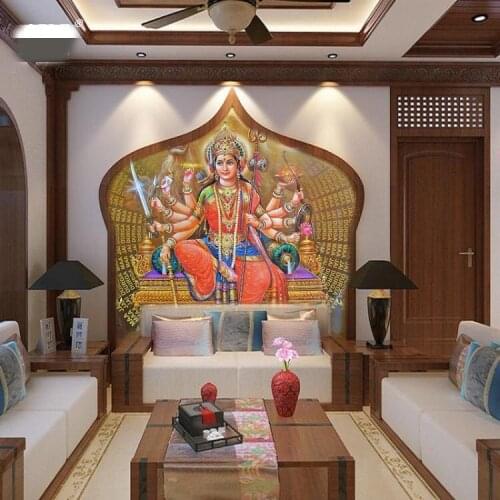8d Papel Mural Hindu Deities 3d Wall Murals for Wall paper 3D Wall Photo Mural for Living Room Background Religion 3d Wall Mural