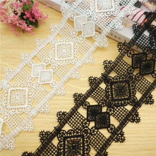 New Free Shipping Exquisite Water-soulble Embroidered Lace Trimming Decoration for Clothes DIY Headwear Lace Trim7.5cm 5Yds/lot