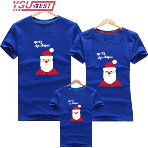 New Christmas Family Matching Clothing Mother Daughter Clothes Family Look Santa Claus Mother Son Outfits Cotton Dad Son Clothes
