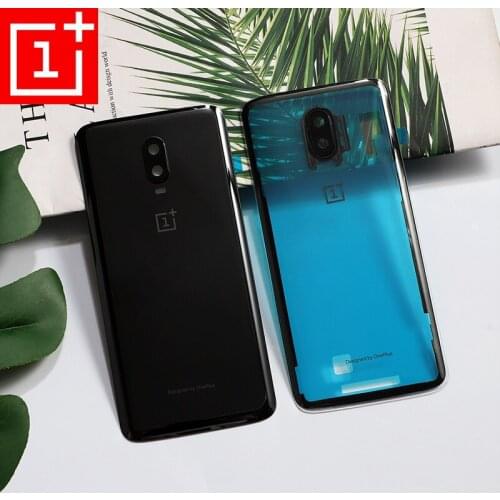 Official Original Battery housing Door cover for Oneplus 6T Case Back Tempered glass Cover Replacement Part + Camera Lens