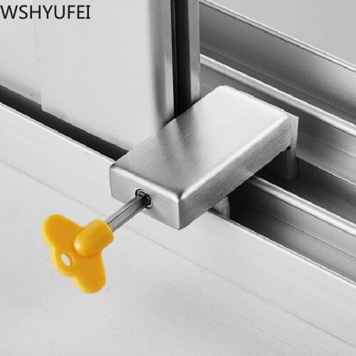Window Security Key Lock Sliding Doors Windows Restrictor Child Safety Aluminum Window Lock Household Improvement Hardware