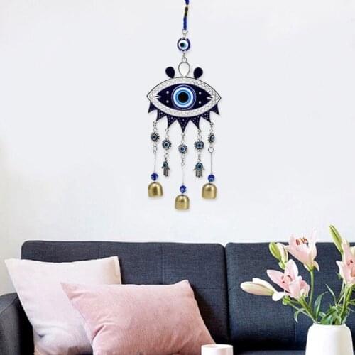 Retro Blue Evil Eyes Windchime Wind Bells Handcraft Pendant Home Garden Hanging Ornaments Decor