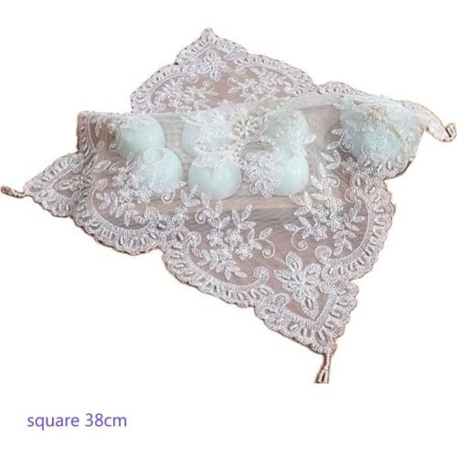 Luxury lace beads embroidery place table mat cloth pad cup mug drink doilies dining glass tea coaster wedding placemat kitchen