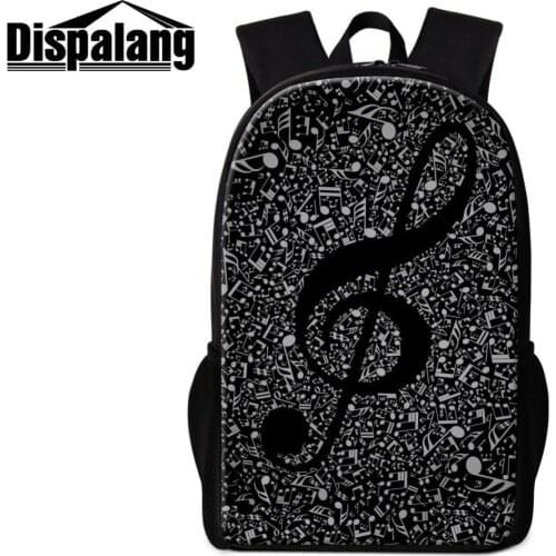 Dispalang Musical Note Printing School Bag for Children Art Backpack Patterns Personalized Bookbag for Girls Travel Book Bag Kid