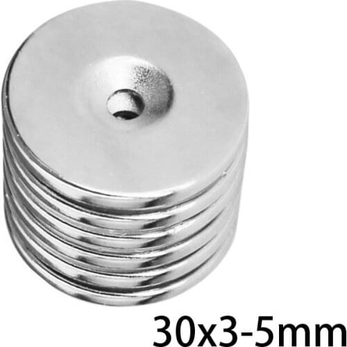 2~100PCS 30x3-5 Strong Rare Earth Neodymium Magnets 30*3 mm Hole 5mm 30x5 Countersunk Powerful Magnetic Magnet 30x3-5mm 30*3-5