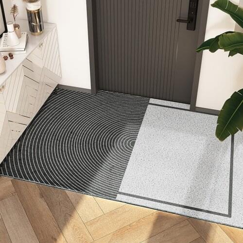 Modern Design Living Room Carpet Bedroom Bath Kitchen Hallway Entrance Door Mat PVC Silk Loop Anti-slip Mat Custom Home Door Mat
