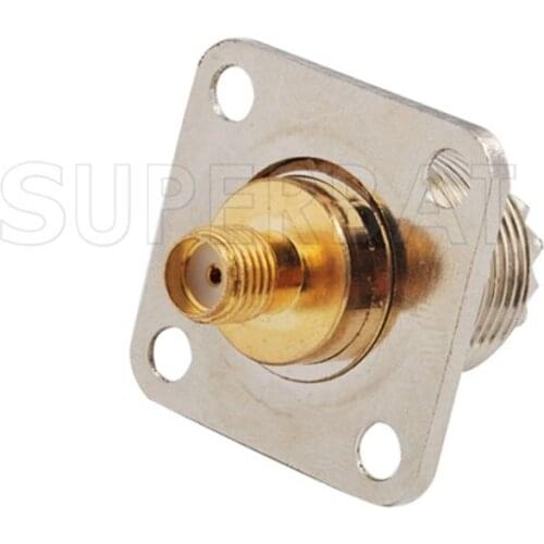 Superbat Walkie-talkie Radio Antenna Adapter SMA-UHF Adapter SMA Jack to UHF SO239 Female Panel Mount British Version