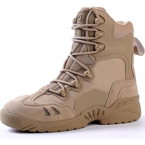 Outdoor High-top Hiking Shoes Desert Combat Boots Tactical Mens Shoes Military Boots Combat Boots ESSY Zapatos De Senderismo
