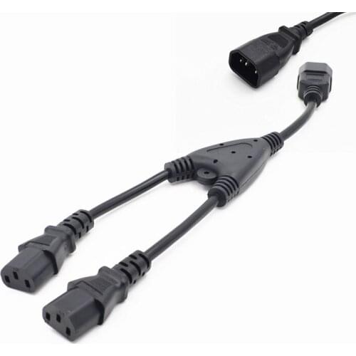 High Quality IEC 320 C14 Male to 2 x C13 Female Y Splitter Cable About 0.32M 1 pcs