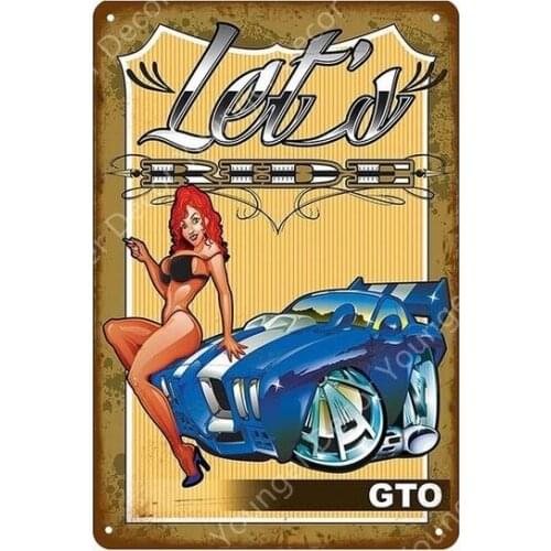 Funny Pin Up Girl Tin Signs Sexy Lady Metal Plaque Wall Decor For Bar Pub Club Home Room Poster Retro Art Painting YI-116