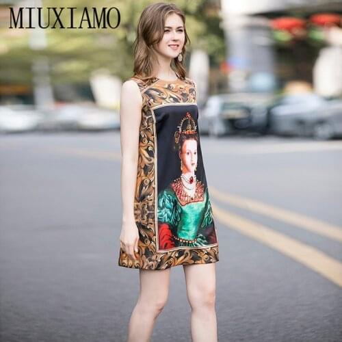 MIUXIMAO 2020 Fashion Runway Fall Casual Dress Womens Sleeveless Tank Luxury Women Diamonds Vintage Dress Women vestidos