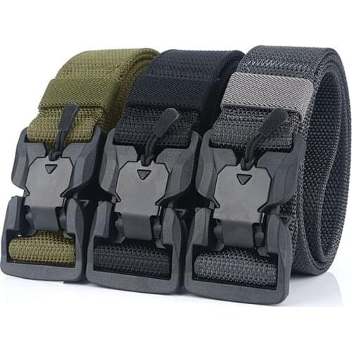 1pc Adjustable Tactical Belt Pc Quick Release Magnetic Buckle Military Soft