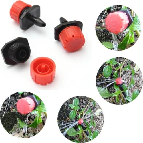 100Pcs Red Adjustable Micro Drip Irrigation Watering Anti-clogging Emitter Dripper Watering System Automatic Hose Kits Connector
