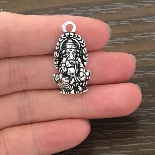 12PCS DIY Elephant Ganesha Charm Zinc Alloy Elephant Ganesha Pendant Charm for Bracelet Necklace Earring Bookmarks Jewelry