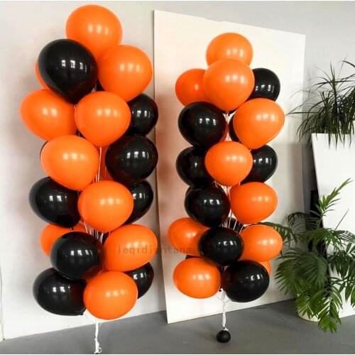 30pcs 5 10 12inch Orange Black Halloween Latax Balloons Halloween Party Decoration Supplies Helium Globos