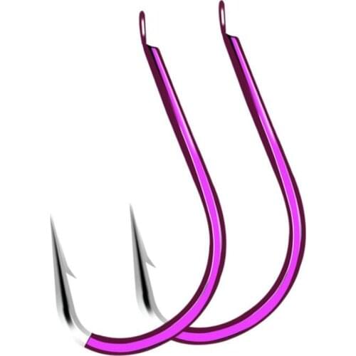 50pcs/bag Izu Purple Electric Has Barbed and Crooked Mouth Bulk Hook Size 1 2 3 4 5 6 7 8 9 10 Handle Japanese Alloy Steel Hook