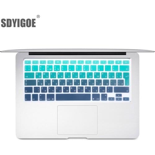 EU US Russian Language Keyboard Skin for Macbook Air13 A1466 Keyboard Cover Pro13/15 A1502A1398 Silicone Keyboard Film Protector