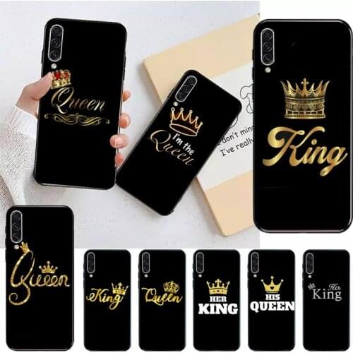 King Queen letter design pattern Phone Case For Samsung galaxy S 7 8 9 10 20 edge A 6 10 20 30 50 51 70 note 10 plus