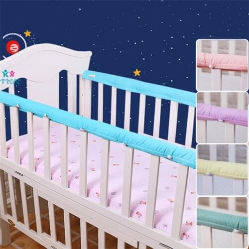 Cotton Padded Baby Bumpers Crib Rail Cover Set Crib Rail Teething Guard Bed Rails for Toddlers Cover with ElasticTies for Secure