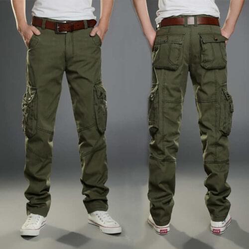 Spring overalls mens thick loose straight multi-pocket tide brand outdoor autumn casual wear long pants
