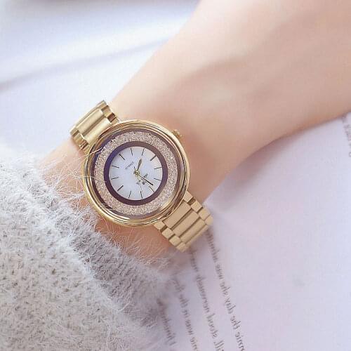 2020 Fashion Brand BS Womens Watch Elegant Rhinestone Stainless Steel Ladies Quartz Watch Business Clock Montre Femme