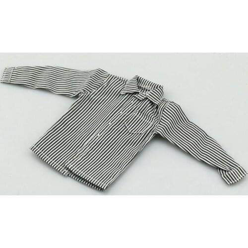 1/6 Scale Male Striped Shirt Clothes Man Fashion Long-sleeve Shirt Clothing for 12" Action Figure Body Doll Toy