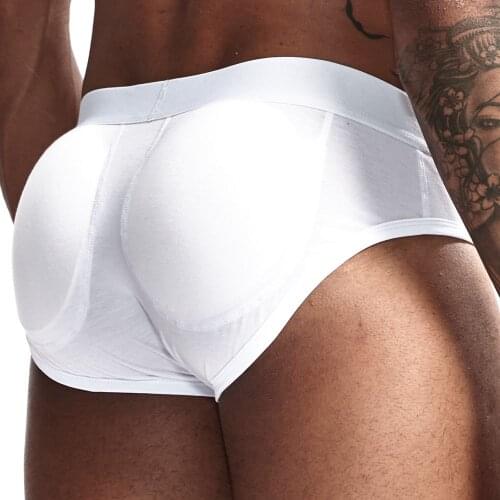 Jockmail Sexy Underwear Men Mens Butt-Enhancing Padded Briefs Removable Pad of Butt Lifter and Enlarge Sexy Gay Men Underwear
