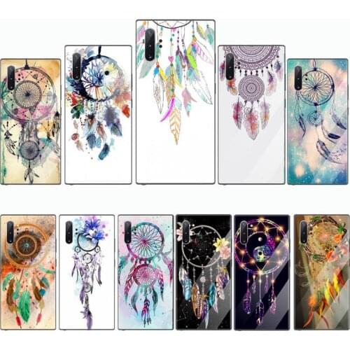 Dream Catcher Good Luck Feather Soft Phone Case Cover Tempered glass For Samsung S6 S7 edge S8 S9 S10 e plus note8 9 10 pro