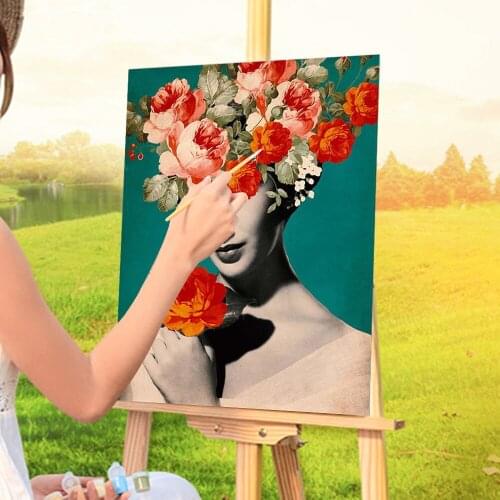 Colorful Women Calligraphy Coloring By Numbers Painting Set Acrylic Paints 50*70 Painting On Canvas Loft Wall Drawing