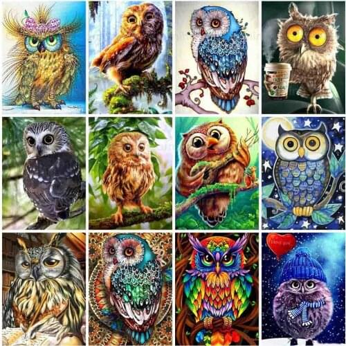 Owl DIY Cross Stitch Kit Diamond Painting Diamond Embroidery Rhinestone Full Square Animal Picture Mosaic Handmade Art for Decor