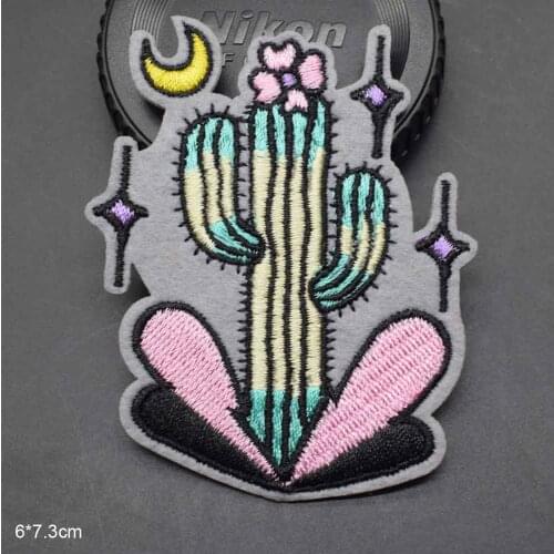Pink Cactus Iron On Patch Embroidered Clothes Patch For Clothing Woman Clothes Stickers Garment Apparel Accessories
