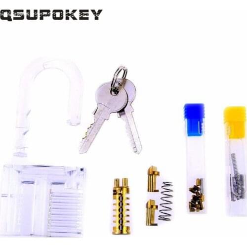 QSUPOKEY 2020 New Transparent Locks Practice padlock can be removable Locksmith Training Tools