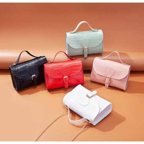 2021 Brand New Women Leather Crossbody Purse Ladies Elegant Crocodile Messenger Bag Small Satchel with Chain Strap Handbag