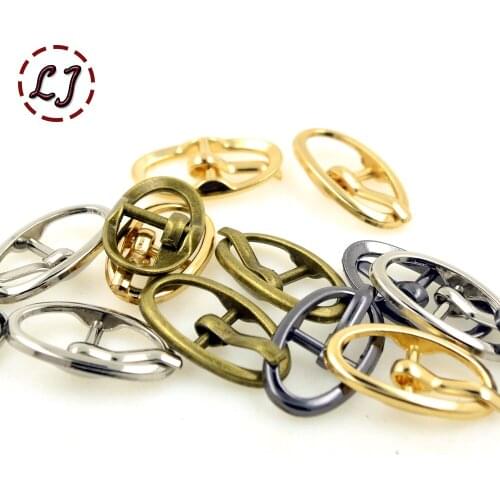 New high quality 30pcs/lot silver gun-black gold bronze 8mm oval alloy metal shoes bags Belt small Buckles DIY sew accessories