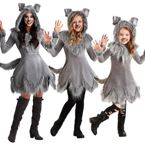 New Sexy Furry Wolf Girl Costume wolf women Dress Halloween Furry Costumes for women Animal Costume Cosplay Christmas Costume