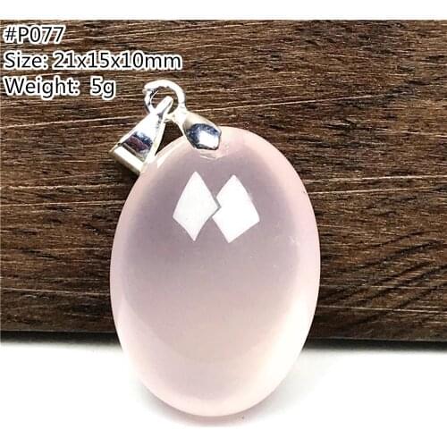 Necklace Pendant Natural Rose Quartz For Women Lady Gift Water Drop Oval Beads Silver Pink Mozambique Clear Crystal Jewelry AAAA