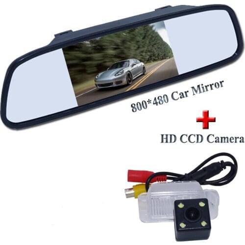 Suitable for FORD-Focus Hatchback/ Mondeo Fiesta car rear reversing camera +car rear mirror bring 4.3" screen universal type