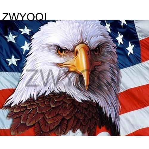 Full Square Diamond embroidery Cross stitch eagle National flag 5D DIY Diamond painting eagle Full Round Diamond mosaic eagle