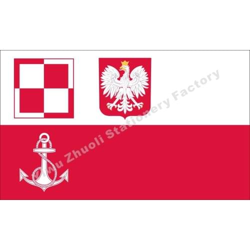 Poland POL navy airfields IIIRP Flag 150X90cm (3x5FT) 120g 100D Polyester Double Stitched High Quality Banner Free Shipping