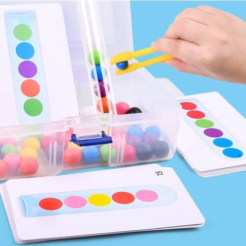 Clip Beads Test Tube Toy Children Logic Concentration Fine Motor Training Game Montessori Teaching Aids Educational Toy for Kids
