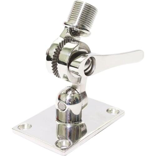 Adjustable Marine Radio VHF Antenna Base Mount Stainless Steel For Boats