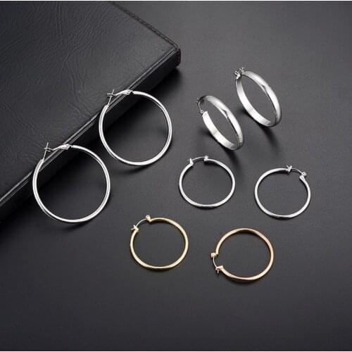 Brighton Simple Big Circle Women Hoop Earrings Exaggerated Smooth Ring Round Brincos Fashion Jewelry Gift Wholesale 2021 Bijoux