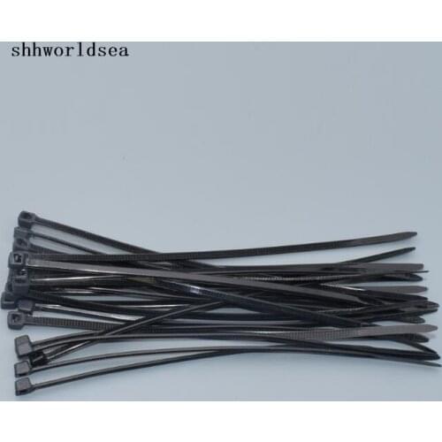 Shhworldsea 1000PCS wholesale 3*100mm black Self-locking Plastic Nylon car wire Cable Ties clip,Wire Zip Tie