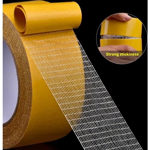 Strong Fixation Double-sided Fiberglass Grid Sticky Tape Transparent Waterproof Super Traceless High Viscosity Carpet Adhesive
