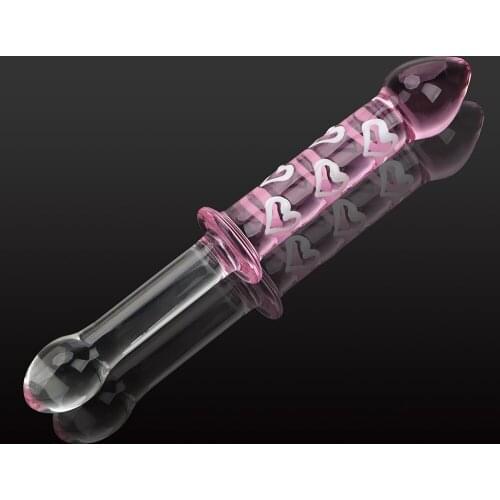 Glass Crystal Dildo Heart Pink Anal Plug G-Spot Massager Anal Sex Toys for Women Clitoris Stimulator Female Masturbation