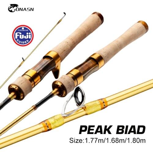 ONASN PEAK BIAD UL Fishing Rods ultralight 1.68m 1.8m spinning 2 section FUJI A Ring Carbon 1.77m Casting Travel Rod For Trout